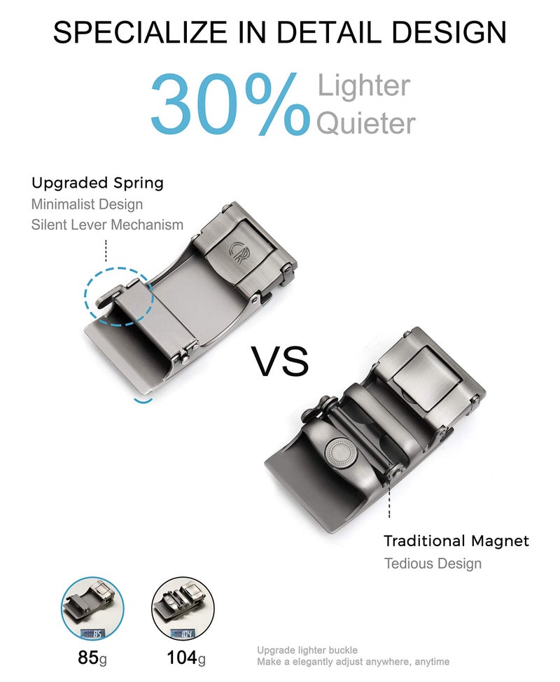 CHAOREN 40mm Ratchet Belt Buckle Only for 1 3/8 Slide Belt Strap, Automatic Click Buckle Adjustable - Image 2